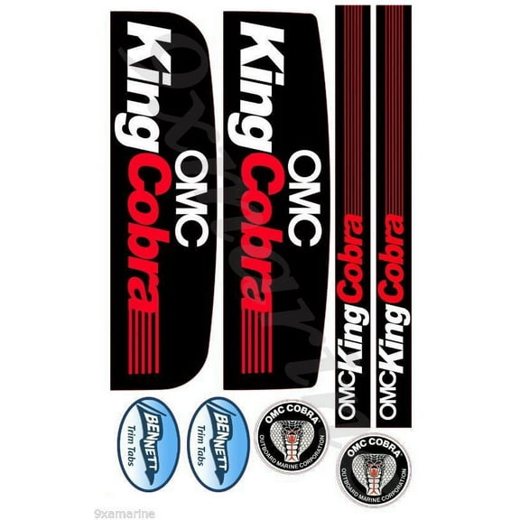 OMC King Cobra Outdrive Sticker Kit