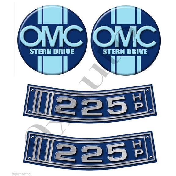 OMC Stringer Stern Drive Two Curved Sticker Set