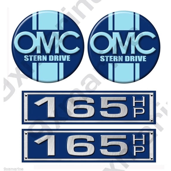 OMC Stringer Stern Drive Two Round Sticker Set
