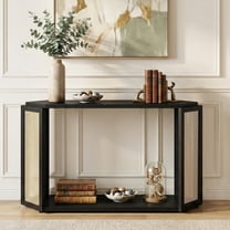 OMCHOM 53" Entryway Table with Open Shelf,2-Tier Console Table for Behind Couch,Hallway,Living Room,Black