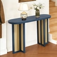 thumbnail image 1 of OMCHOM Farmhouse Console Table,Rattan Narrow Table for Entryway Hallway and Living Room,Navy, 1 of 9