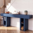 thumbnail image 1 of OMCMUU Contemporary with Charging Station, 2 Adjustable Shelves Particleboard+MDF Console Table, Blue, 1 of 9