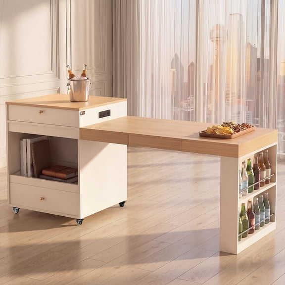 OMCMUU Rolling Kitchen Island Kitchen Island Cart for Kitchen Island with Storage Kitchen Island on Wheels Mobile Kitchen Island Portable Kitchen Island