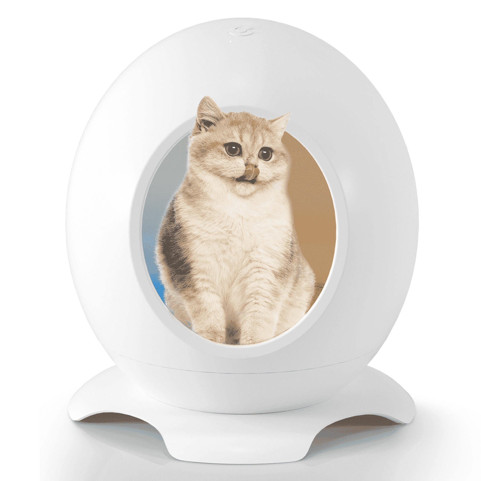 OMCPET Heated Cat Bed for Large Cats, Cat Warming Bed for Winter, Waterproof Washable Pet Cat Shelter, Cat Hideaway with Light & Sleep Music, Cat Houses for Indoor Cats