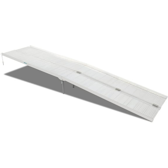 OMECAL 10' Wheelchair Ramp, 10ft Portable Aluminum Mobility Ramp Multifold