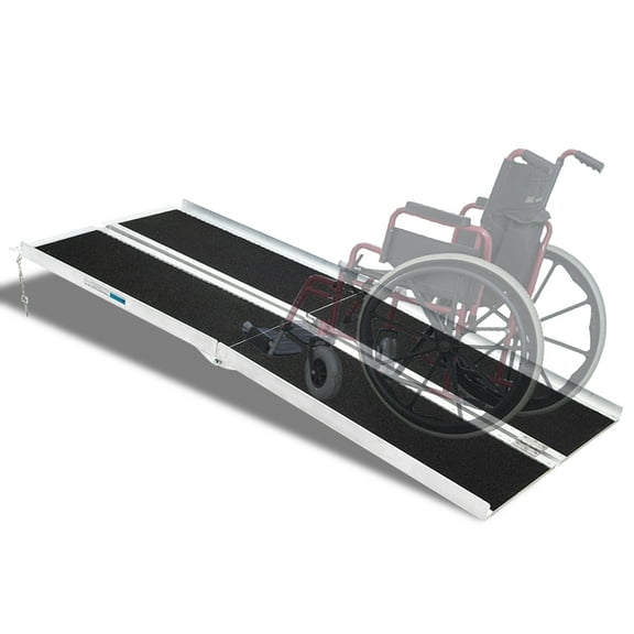 OMECAL 6' Wheelchair Ramp, 6ft Portable Aluminum Mobility Ramp Multifold