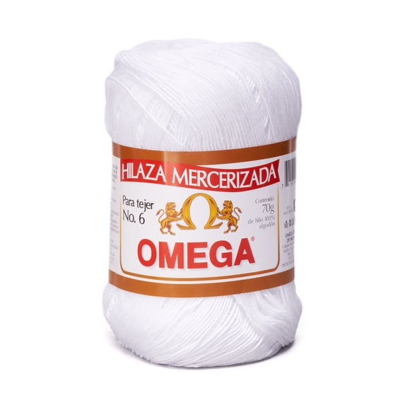 OMEGA NO.6 [70grs] by Omega - Soft Yarn 100% Mercerized Cotton Yarn - Color 01 White 105