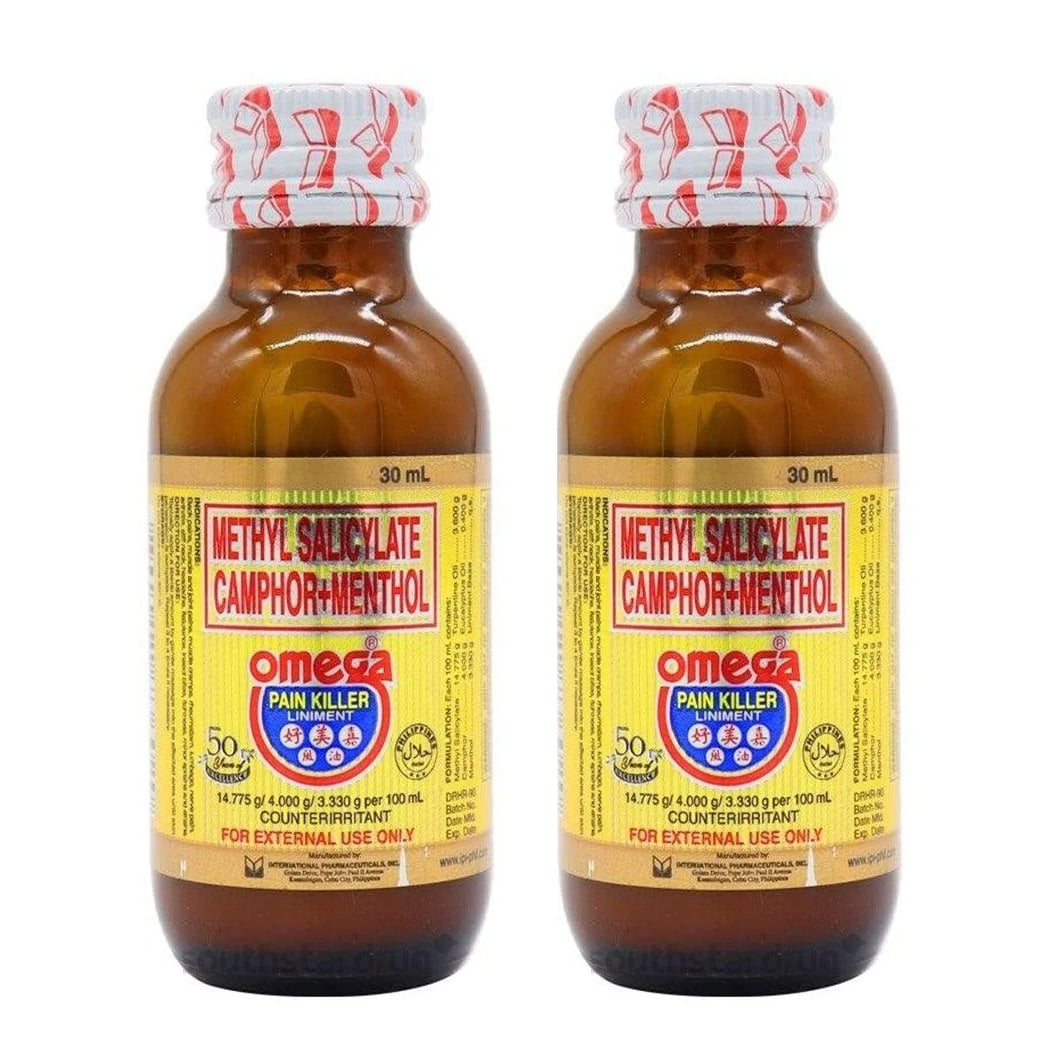 OMEGA PAIN KILLER Liniment Counterirritant w/ Methyl salicylate Camphor + Menthol 30ml x 2