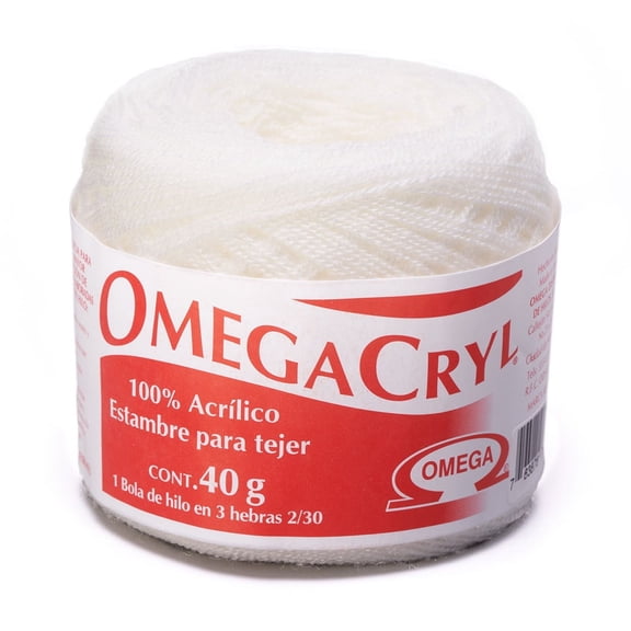 OMEGACRYL [40grs] by Omega - 3 - Thread Yarn ideal for embroidery, knitting and crafts - Color 03 - Bone 02