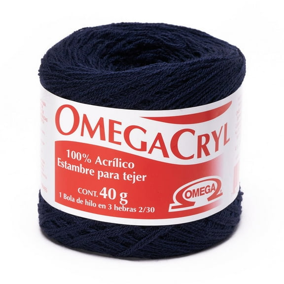 OMEGACRYL [40grs] by Omega - 3 - Thread Yarn ideal for embroidery, knitting and crafts - Color 13 - Navy Blue 19