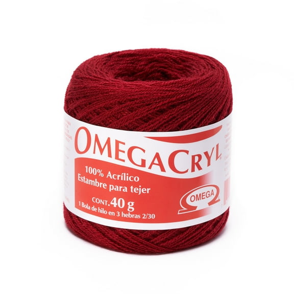 OMEGACRYL [40grs] by Omega - 3 - Thread Yarn ideal for embroidery, knitting and crafts - Color 58 - Wine Red 51