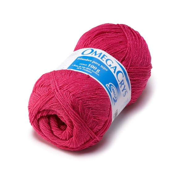 OMEGACRYS [100grs] 1 of 2 - by Omega - Fine Crystal Yarn great for all crafts - Color 67 - Deep Pink 283