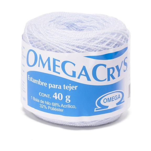 OMEGACRYS [40grs] - 1 of 2 - Fine Crystal Yarn by Omega great for all crafts - Color 03 - Snow White 201