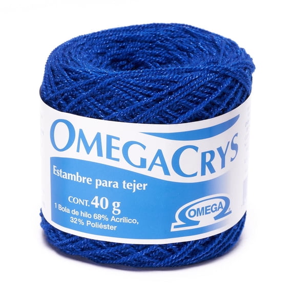 OMEGACRYS [40grs] - 2 of 2 - Fine Crystal Yarn by Omega great for all crafts - Color 11 - Royal Blue 214