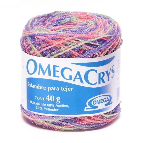 OMEGACRYS [40grs] - 2 of 2 - Fine Crystal Yarn by Omega great for all crafts - Color 63 - Funky Garden 271