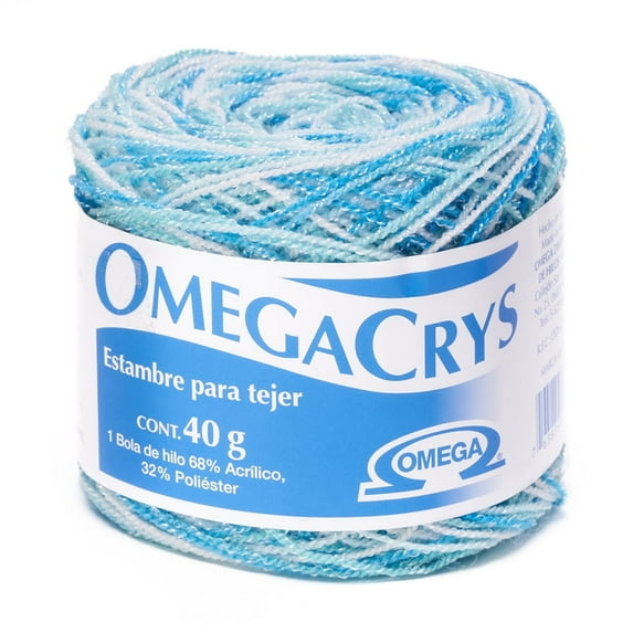OMEGACRYS [40grs] - 2 of 2 - Fine Crystal Yarn by Omega great for all crafts - Color 65 - Sky Hues 261