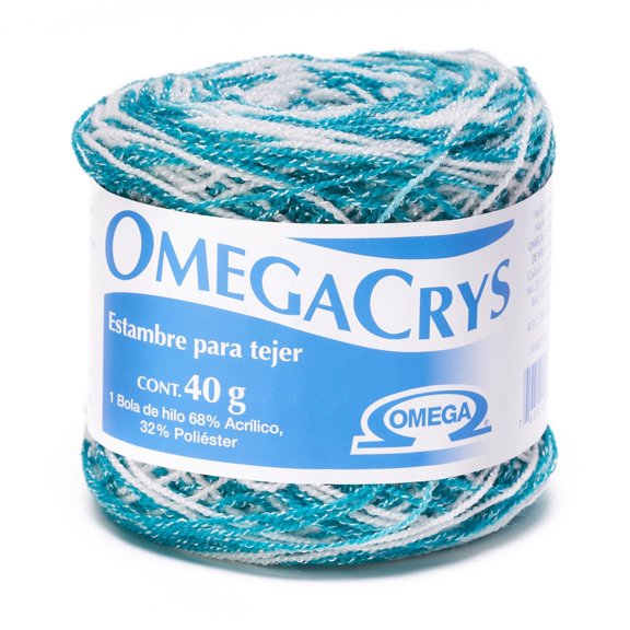 OMEGACRYS [40grs] - 2 of 2 - Fine Crystal Yarn by Omega great for all crafts - Color 67 - Oceanic 295