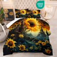 thumbnail image 1 of OMELA Floral Full Comforter Set,3 Pcs Chic Vintage Floral Bedding Set Abstract Castle Sunflower Comforter Set for Women Adult All Season, 1 of 10