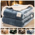 thumbnail image 1 of JOLUSERE Plush Sherpa Bed Blanket,60"x80"Reversible Throw Blanket for Bed Couch,Soft Blanket for Adults All Season,Blue, 1 of 9