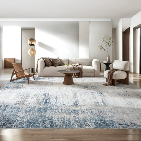 OMERAI 4'x 6' Machine Washable Area Rug Abstract Rugs Ultra-Thin Area Rugs for Living Room Non Slip Stain Resistant Modern Carpet for Bedroom Dining Room Office Kitchen Bathroom