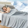 thumbnail image 1 of OMERAI 90"x 90" Breathable Cooling Blanket for Hot Sleepers & Night Sweats, Lightweight Blankets Q-Max>0.5, Grey, 1 of 8