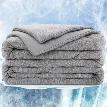 OMERAI Double-Sided Cooling Comforter King Size, Lightweight Cooling Blanket with Q-Max 0.45, Soft Summer Comforter for Hot Sleepers and Night Sweats, Grey 60"x 80"