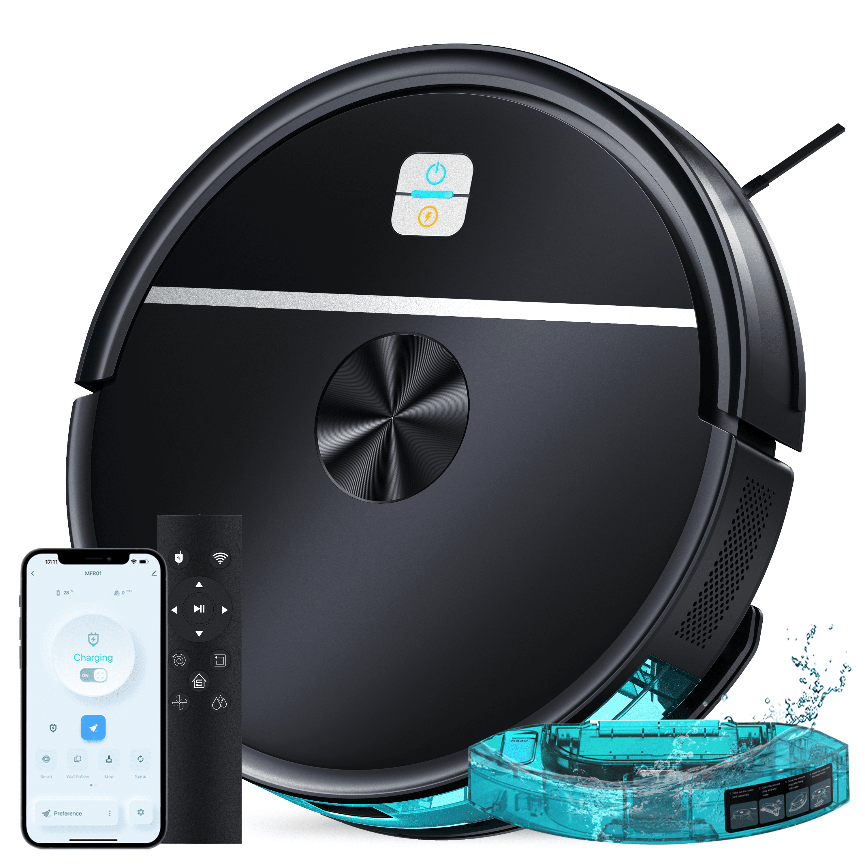 OMESER Robot Vacuum Cleaner, 3500Pa for Pet Hair & Multi-Surface, Alexa/Google/Remote