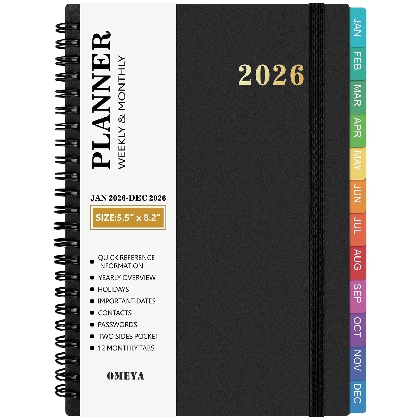 OMEYA, 2026 Planner Weekly and Monthly, 5.5