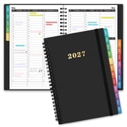 OMEYA 2027 Appointment Book, Daily Weekly Monthly Planner 5.5" x 8.2", Small Business Planner Jan. 2027 to Dec. 2027 with Hourly Time Slots 730 AM-830 PM, Professional Organizer Hourly Planner