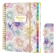 OMEYA 2027 Planner, Hardcover Planner Calendar Notebook 5.8" x 8.3", 2027 Planner Weekly and Monthly with Inner Pockets, Monthly Tabs, Elastic Closure, Cute Planner for Women