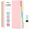 thumbnail image 1 of OMEYA 5 Subject Notebook, Graph Paper Notebook 8.5 x 11in with Dividers, 300 Pages 100GSM Thick Spiral Journal Notebook Grid Ruled for Women & Men, Large Spiral Notebooks for Work, Campus, 1 of 6