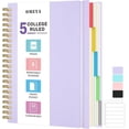 thumbnail image 1 of OMEYA 5 Subject Notebooks College Ruled, Spiral Notebook with Dividers, 300 Pages 100GSM Thick Spiral Writing Journal for Women & Men, Lined Journal Notebooks for Work, Campus (A5 Size), 1 of 6