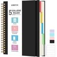 thumbnail image 1 of OMEYA 5 Subject Notebooks College Ruled, Spiral Notebook with Dividers, 300 Pages 100GSM Thick Spiral Writing Journal for Women & Men, Lined Journal Notebooks for Work, Campus (A5 Size), 1 of 6