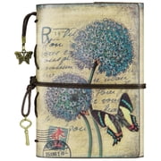 OMEYA Leather Journal Notebook, Vintage Leather Binder 6 Ring, Refillable Travel Diary Journals for Women, Blank Journal Sketchbook for Writing, Drawing 7.3"*5.1"