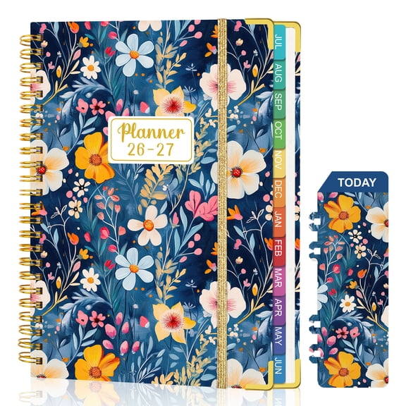 OMEYA Planner 2026-2027, Medium School Planner 5.8 x 8.3in, Planner Weekly and Monthly Jul.26 - Jun.27, with Inner Pockets, Monthly Tabs, Elastic Closure, Cute Planner for Women