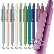 Retractable Gel Pens, 10 pcs Black Ink 0.5mm Fine Point Pen Set, Quick-drying Smooth Writing Aesthetic Journal Pens for Women, Pretty Pens for Home, Campus, Work