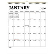OMEYA 2026 Wall Calendar, Monthly Hanging Calendar 2026, 11.5" x 14.37", With Julian Dates, Thick Paper and Waterproof Cover, 12 Month Paper Wall Calendar for Home Work Personal Scheduling
