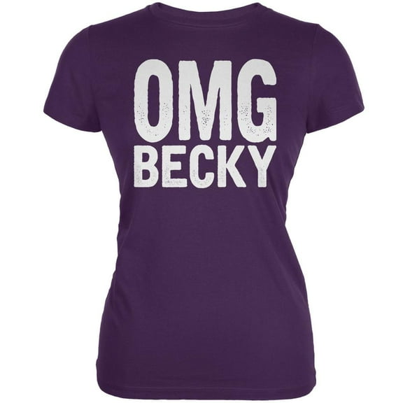 OMG Becky Purple Juniors Soft T-Shirt - Medium