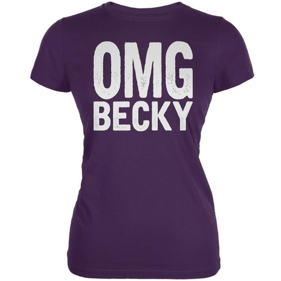 OMG Becky Purple Juniors Soft T-Shirt - Small