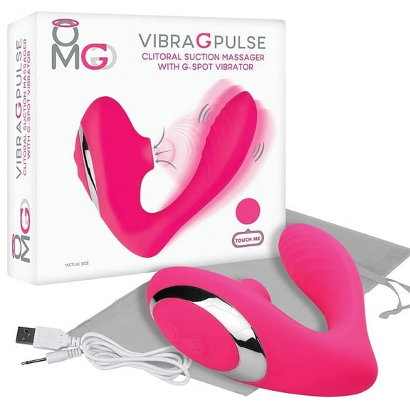 OMG Clitoral Suction Massager with G-Spot Vibrator, Pink