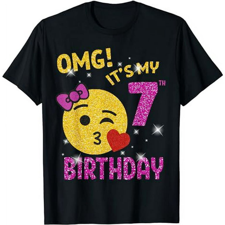 Omg It's My 7th Birthday | Emoji Shirt For Birthday Girls Omg It's My 7th Birthday | Emoji Shirt For Birthday Girls