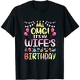thumbnail image 1 of OMG It's My Wife's Birthday Happy To Me You Husband Womens T-Shirt Black 2XL, 1 of 5