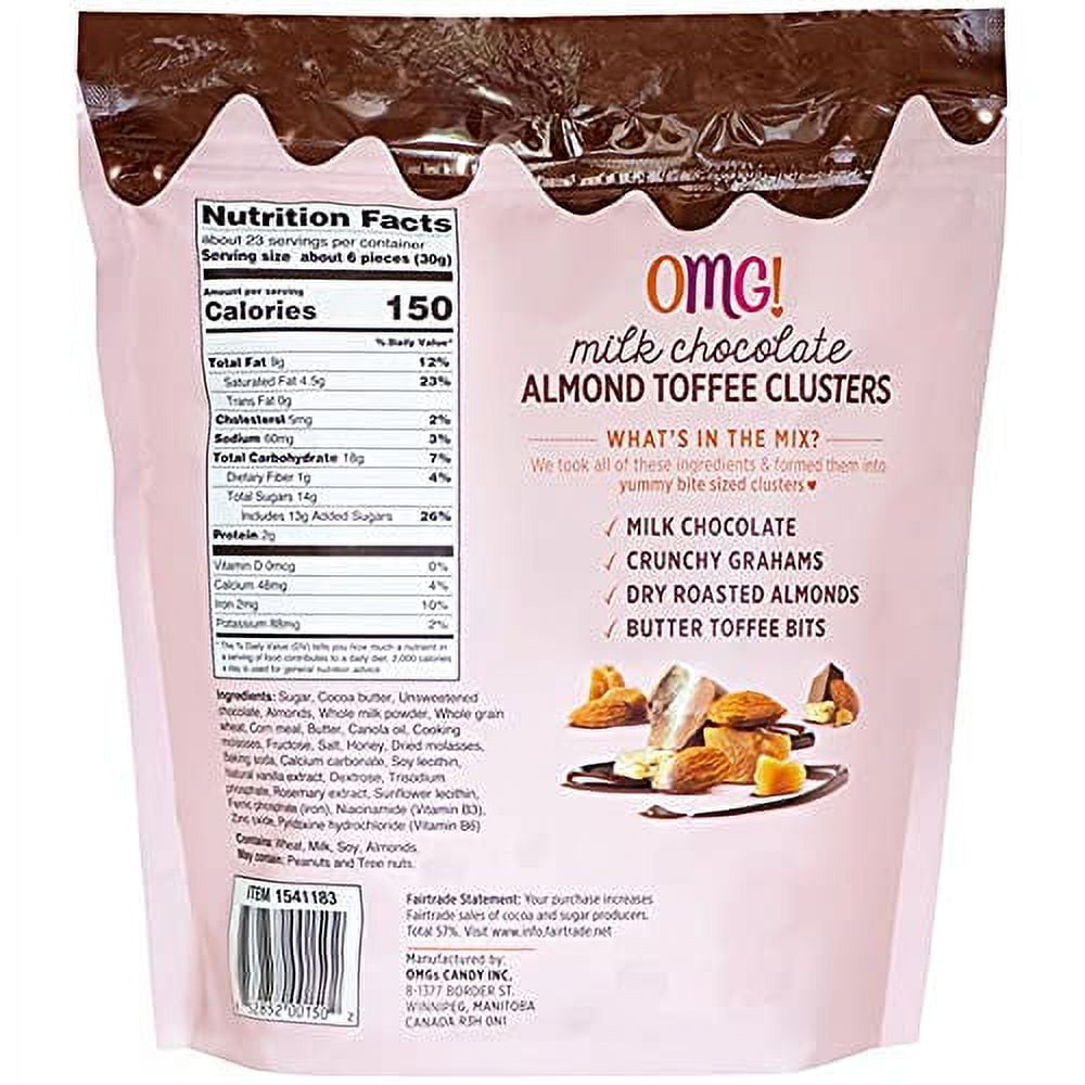 OMG! Milk Chocolate Almond Toffee Clusters 24 oz. (Pack of 2)