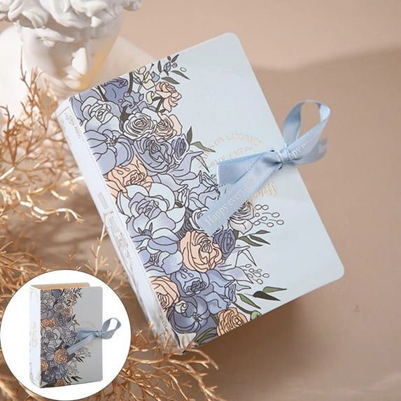 OMG! Packaging Box! Gift Box Blue A, Wedding Wedding Candy Bags with Ribbons for Wedding Bridal Shower Birthday Decoration (1 Gift Box)