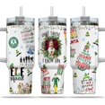thumbnail image 1 of OMG Santa Christmas Movie Tumbler 40oz with Handle, Elf Christmas Stainless Steel Travel Coffee Mug, Christmas Gifts for Men Women TV Show Lovers, Insulated Double Wall Thermos, 1 of 6