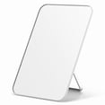thumbnail image 1 of OMIRO 8"L x 5"W Rectangle Tabletop Makeup Mirror with Foldable Stand, Bathroom Face Mirror with Hanging Hole for Shaving, White, 1 of 6