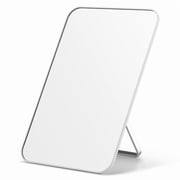 OMIRO 8L x 5W Rectangle Tabletop Makeup Mirror with Foldable Stand, Bathroom Face Mirror with Hanging Hole for Shaving, White