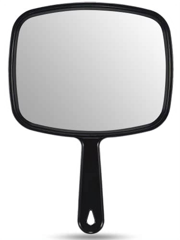 OMIRO Hand Mirror, All Black Handheld Mirror with Handle, 6.6" W x 9.3
