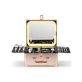 thumbnail image 1 of OMIRO Makeup Box with Lighted Mirror, Waterproof Travel Train Case, Cosmetic Organizer with Adjustable Dividers, Makeup Case with A Magnetic LED Mirror (Rose Gold), 1 of 5