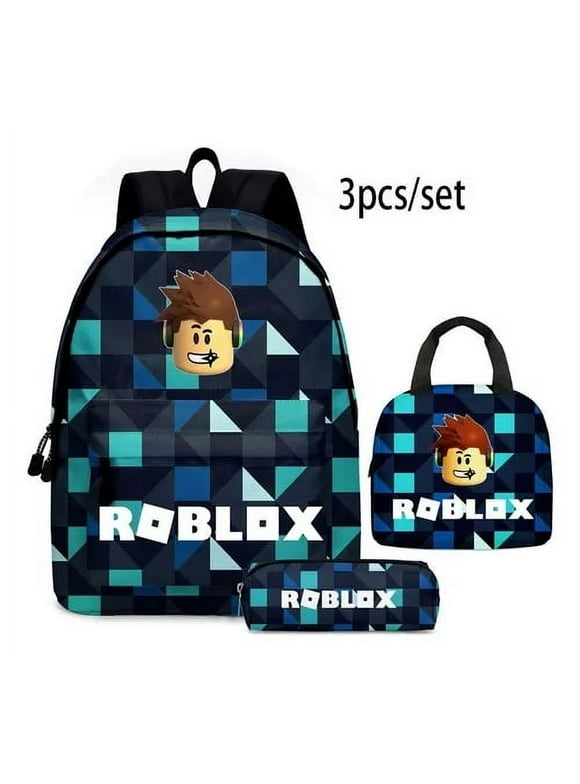 OMKARSY Roblox 3 PCS School Backpack Lunch Box Pencil Bag 3PCS/SET